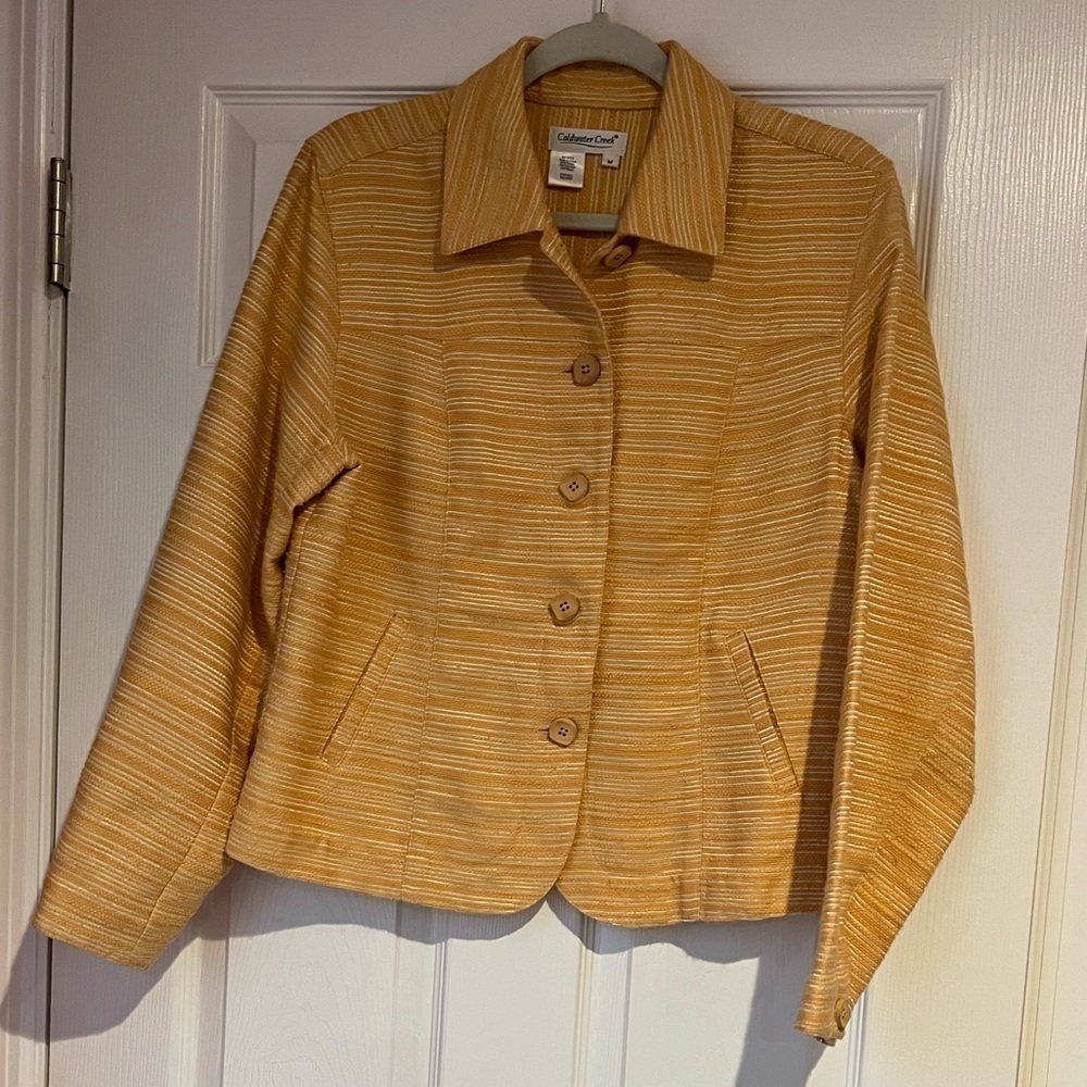 VINTAGE Coldwater Creek‎ Blazer Women’s Medium Grandma Retro Gold Jacket